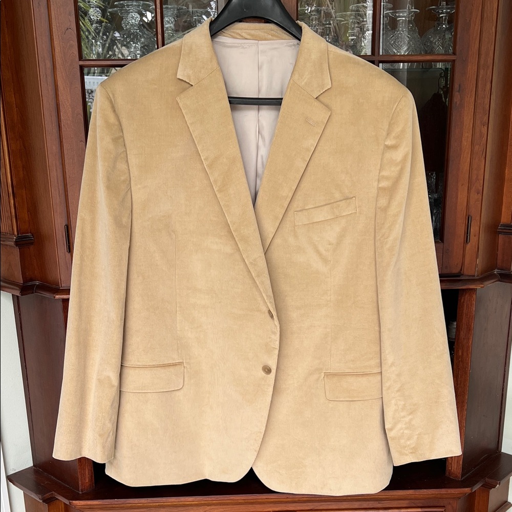 Pronto Uomo Light Tan Soft Stretch Corduroy Modern Cut Blazer